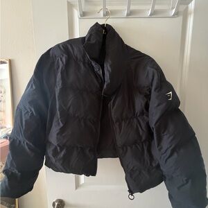 Gymshark Black Crop Puffer Jacket